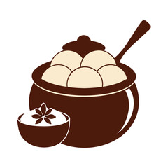 Gulab Jamun in Syrup Bowl Silhouette