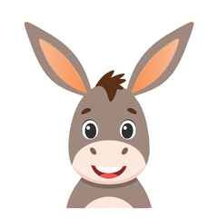 Happy Donkey with Big Ears and Smile