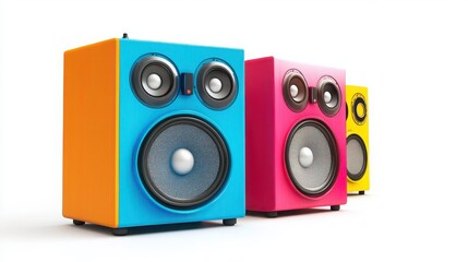 Colorful Cube Speakers Music Audio System