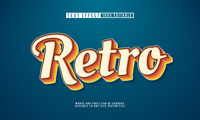 Editable retro vintage style text effect, perfect for nostalgic designs