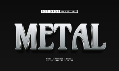 Editable dark metal silver text effect for a sleek, industrial look.