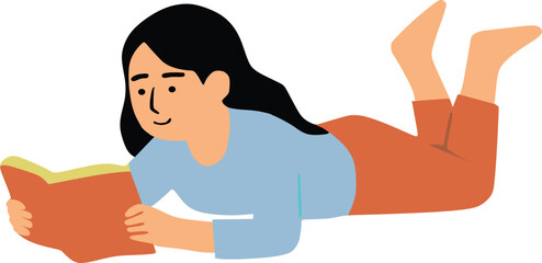 a woman is reading a book