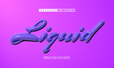 Editable liquid text effect in a playful balloon style for creative designs.