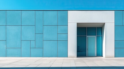 Vacant ground level facing contemporary building facade --