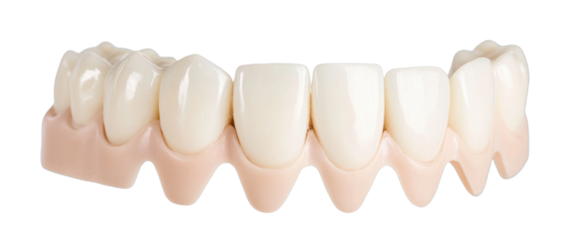 Dental prosthetics display of human teeth model, cut out - stock png.