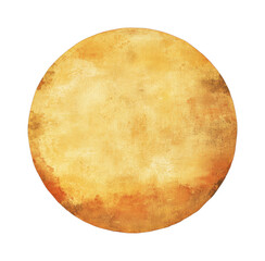 Textured golden circle with distressed effect, cut out - stock png.