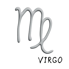 3d virgo zodiac sign Esoteric symbol Astrology clipart Element for design
