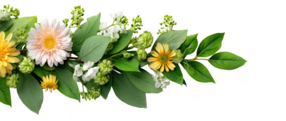 Floral and Flower Border Springtime Decoration Arrangement Transparent PNG