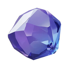 Faceted blue purple gemstone with intricate reflective surfaces, cut out - stock png.