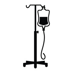 IV Drip Stand Silhouette Medical Equipment for Intravenous Therapy in Hospitals and Healthcare Settings