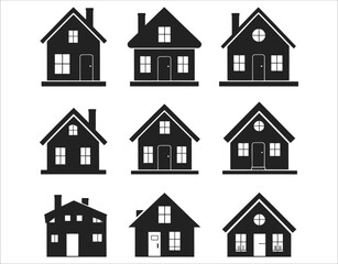 Black Silhouette Home Icon Collection