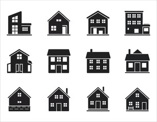 Fototapeta premium Black House Silhouettes – Vector Pack