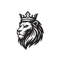 lion head with crown vector