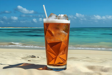 Iced Tea on Tropical Beach