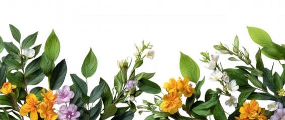 Floral and Flower Border Springtime Decoration Arrangement Transparent PNG