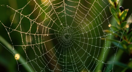 Fototapeta premium Dew drops on spider web
