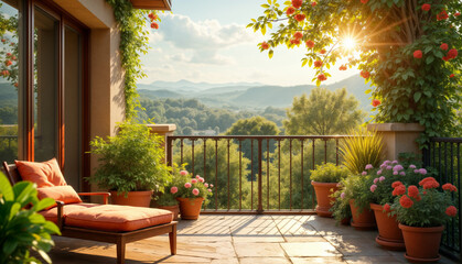 Stunning Balcony View Overlooking Lush Mountains