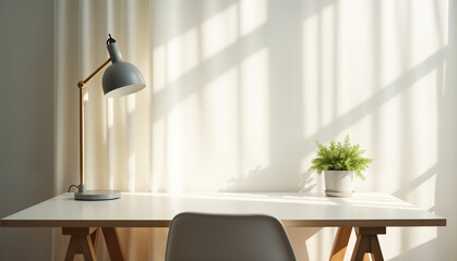 Stylish Minimalist Desk with Natural Light