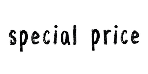 Special price lettering Handwritten word Modern brush calligraphy Template for marketing ad, print, web, banner, poster, flyer Ink illustration
