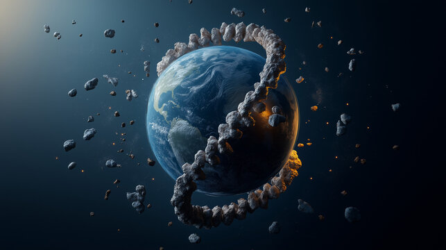 Exploring biotechnology and gene editing ethics in our evolving world digital artwork cosmic environment futuristic view