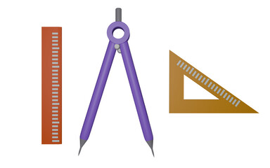 a couple tools like ruler and caliper