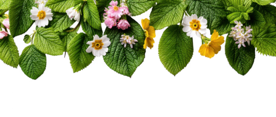 Floral and Flower Border Springtime Decoration Arrangement Transparent PNG