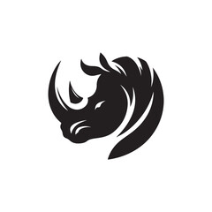 rhino vector silhouette clip art logo design illustration © MdBadal