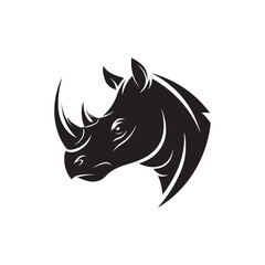 rhino vector silhouette clip art logo design illustration