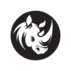 rhino vector silhouette clip art logo design illustration