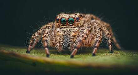 Jumping Spider on Leaf Macro