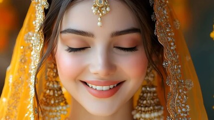 Cultural holiday portrait of a woman in traditional attire celebrating a festival - Powered by Adobe