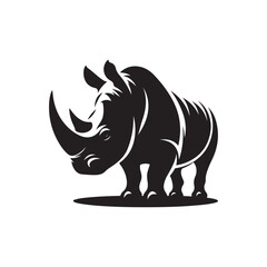 rhino vector silhouette clip art logo design illustration