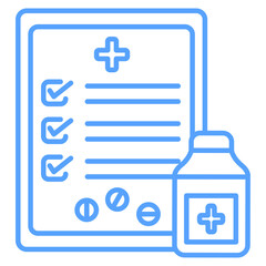 Prescription icon blue style