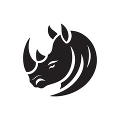 rhino vector silhouette clip art logo design illustration