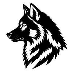 Fototapeta premium Wolf head in circle illustration
