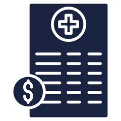 Medical Invoice icon blue style