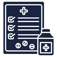 Fototapeta premium Prescription icon blue style