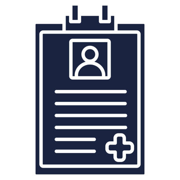 medical record icon blue style