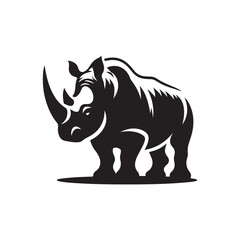 rhino vector silhouette clip art logo design illustration
