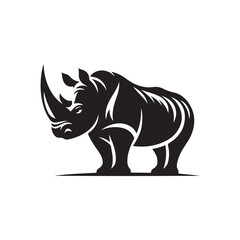 rhino vector silhouette clip art logo design illustration