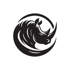 rhino vector silhouette clip art logo design illustration