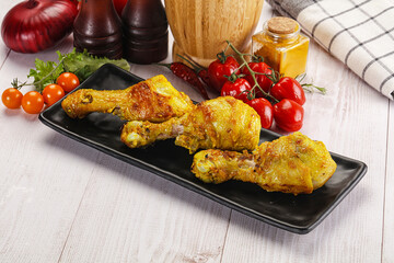 Roasted Chicken leg drumsticks with curry sauce