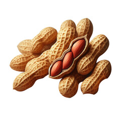 peanuts on white background