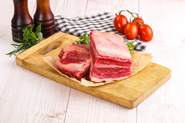 Raw beef rib for cooking