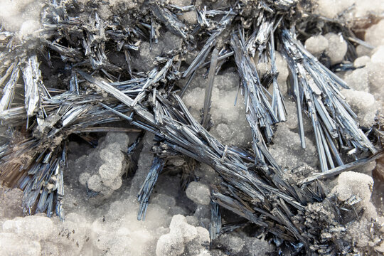 Stibnite also called antimonite, is a sulfide mineral