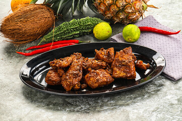 Indian cuisine - Vindaloo fish with spices
