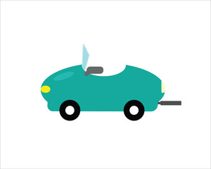 small car on white background