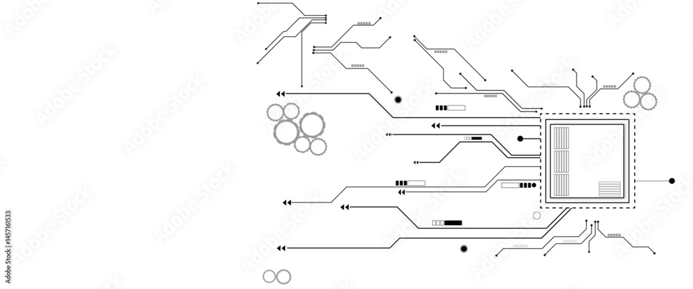 Poster abstract background electronic printed circuit board, with dot and connection line.
