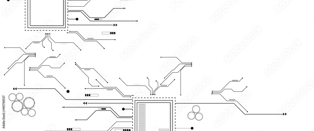 Aufkleber vector technology black circuit diagram concept. abstract technology on white background. high-tech 