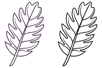 Obraz premium One purple leaf and another black leaf illustration is set against a transparent background